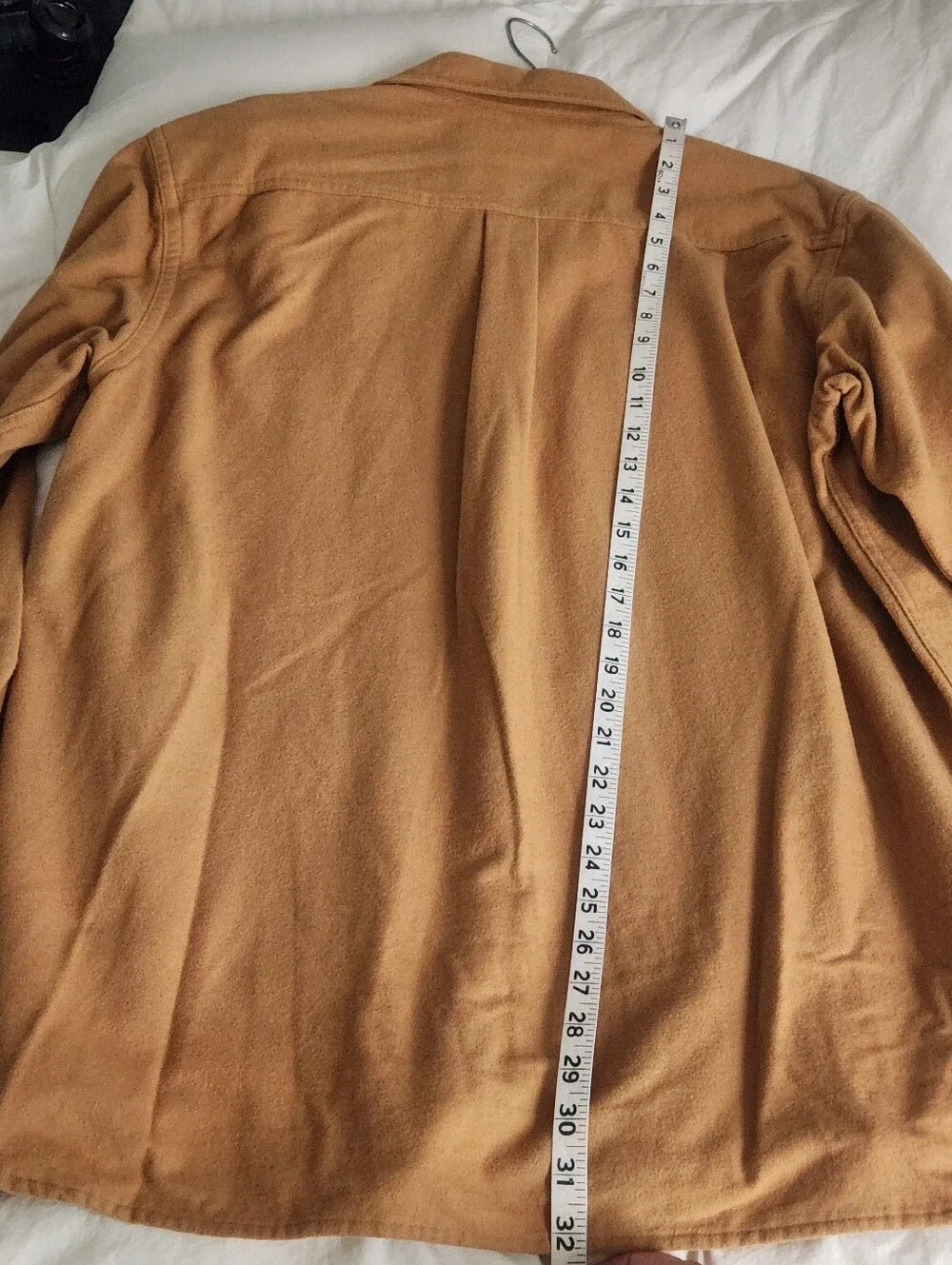 LL Bean Shirt Mens Large Solid Camel Color Chamois Cloth Flannel Long Sleeve